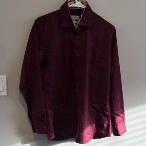Burberry Men's Deep Burgundy Casual Shirt